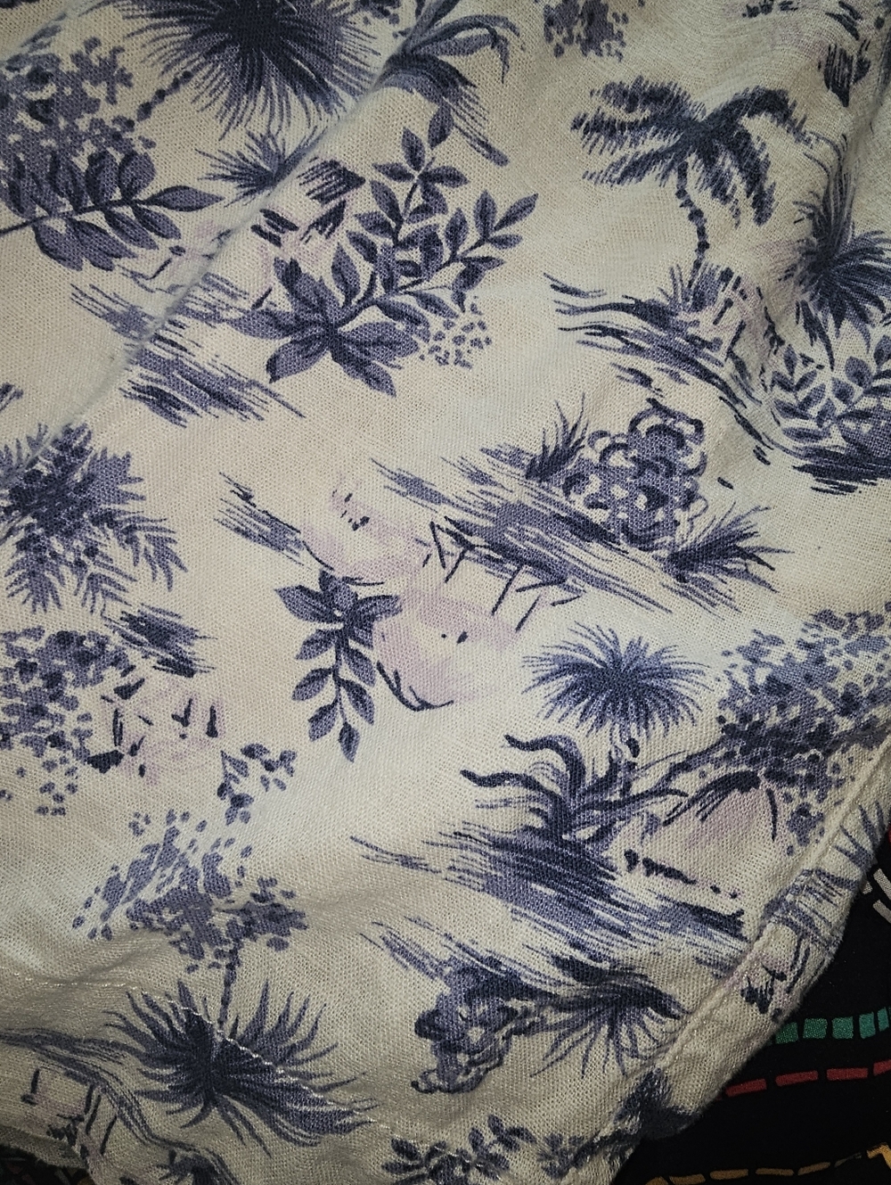 ABERCROMBIE & FITCH Linen Blend Hawaiian Tropical Shorts - Large - Picture 5 of 6